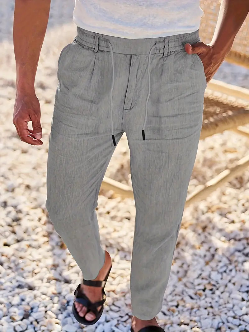 Nichols | Pantalón Lino Hombre Casual Cordón