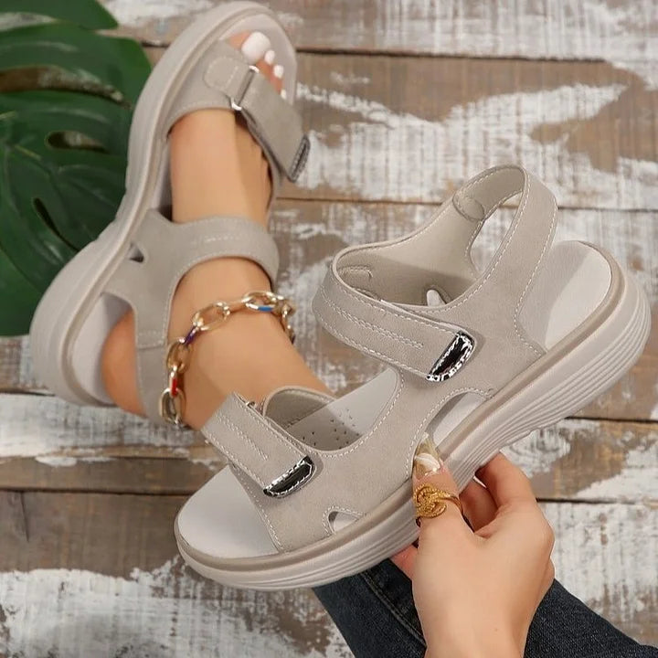Shanyel | Sandalias De Mujer Con Puntera Abierta Y Cierre De Velcro