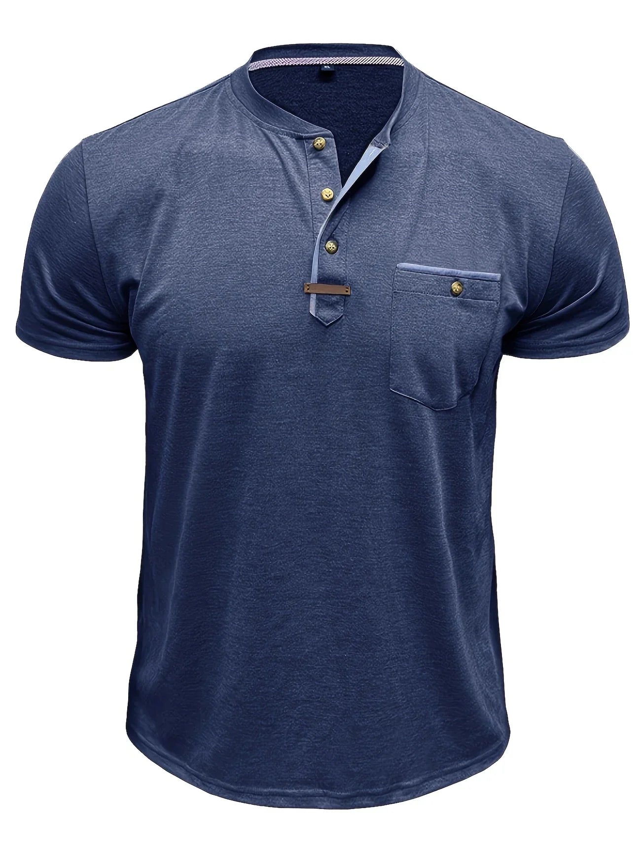 Saxon | Camiseta Henley de Manga Corta con Bolsillo