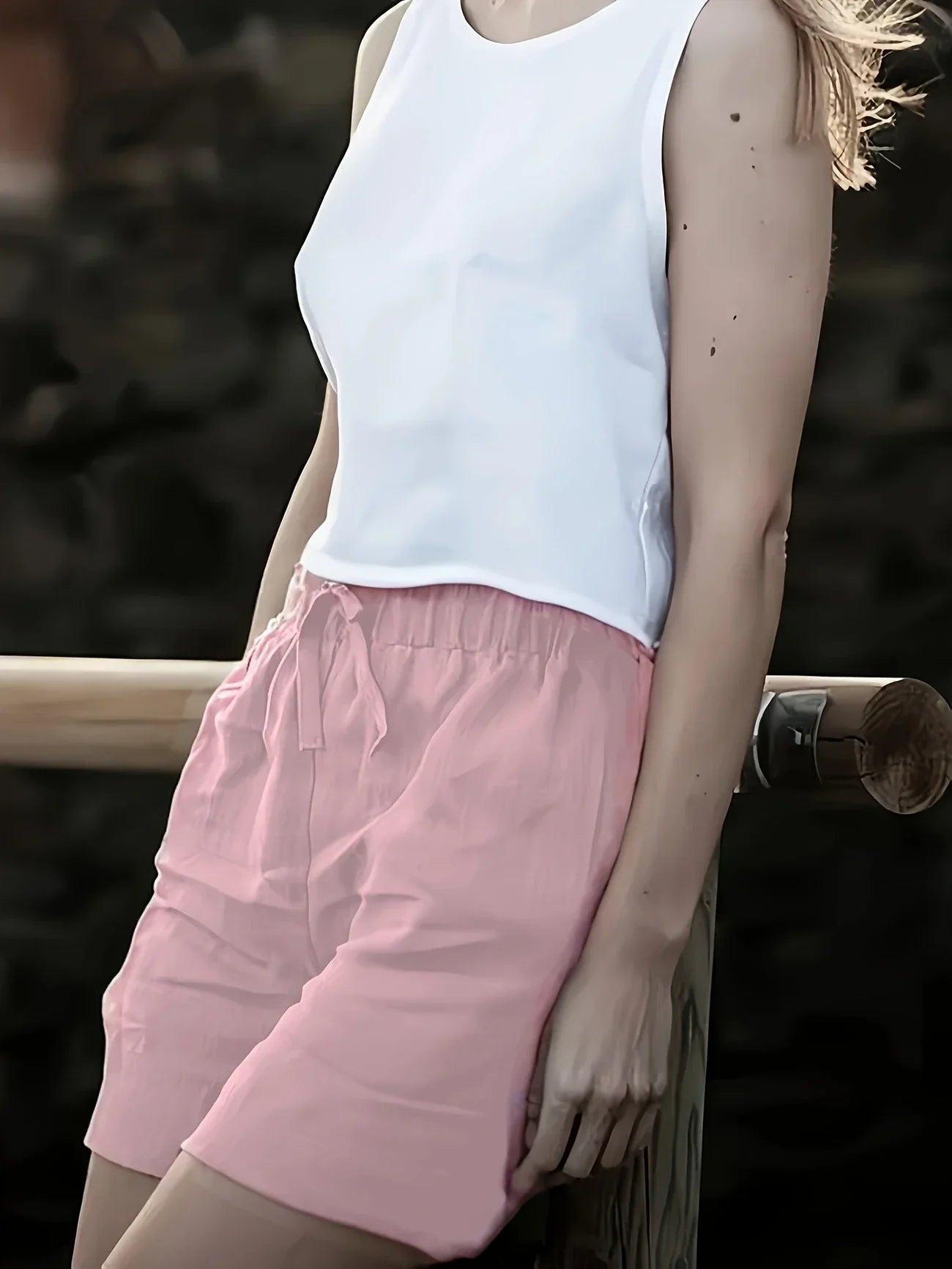 Niamh | Pantalones Cortos de Verano Informales Con Cordón y Bolsillos