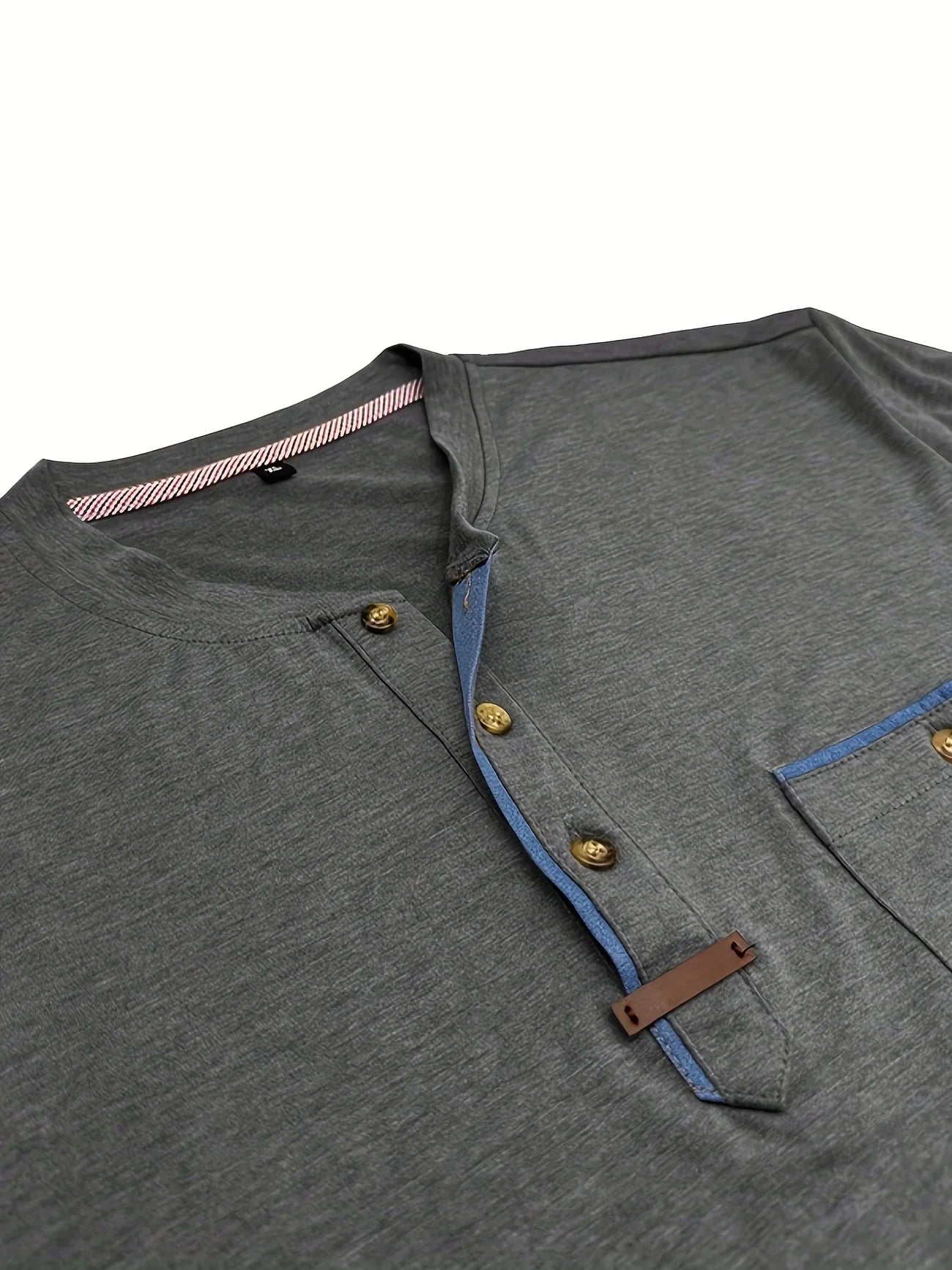 Saxon | Camiseta Henley de Manga Corta con Bolsillo