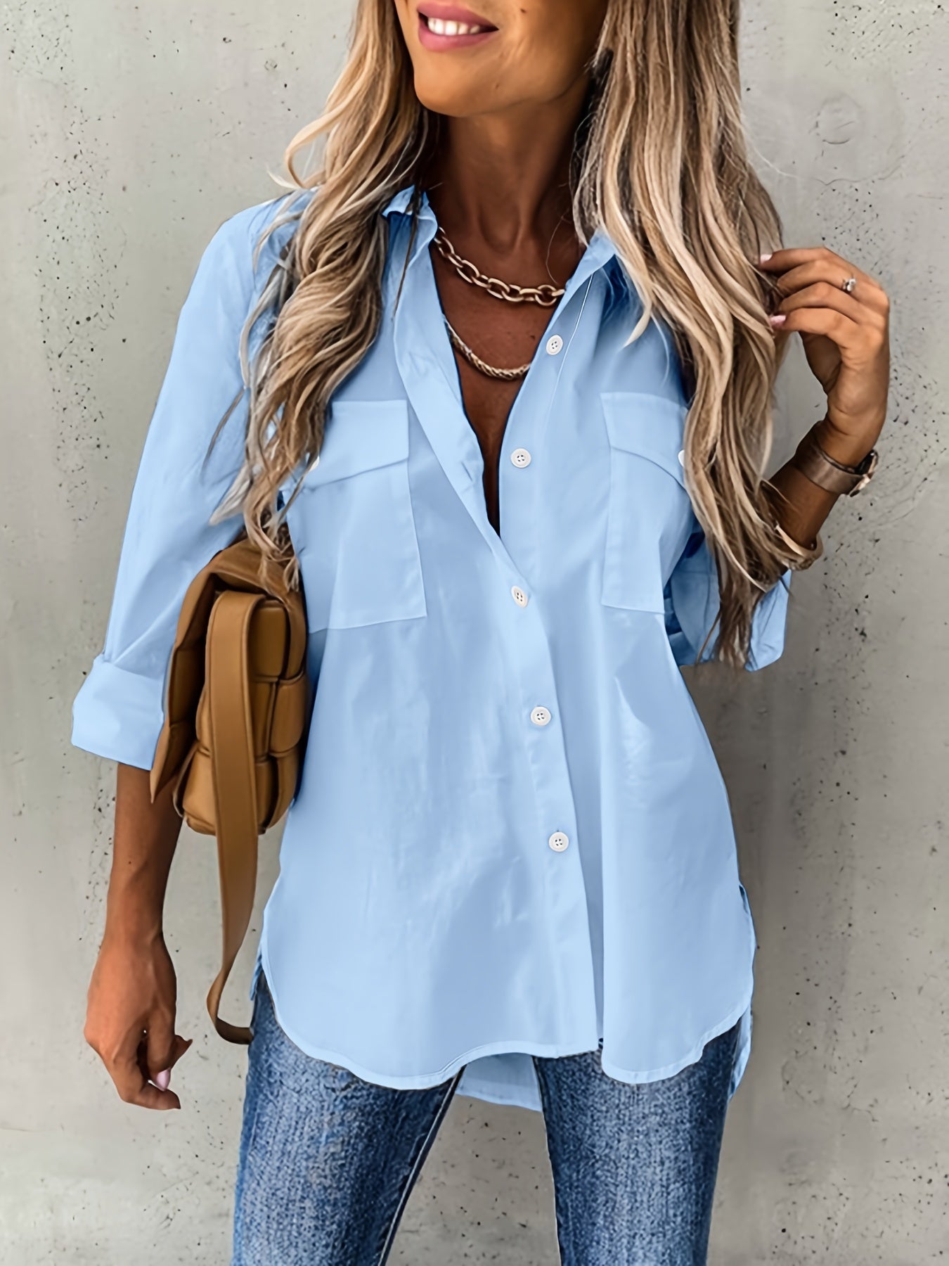 Aziza | Camisa con Botones y Cuello Clásico