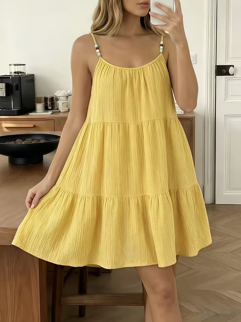 Masley | Minivestido Con Tirantes Finos Con Abalorios
