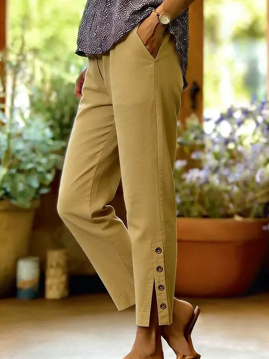 Kileza | Pantalones Holgados Con Botones Laterales