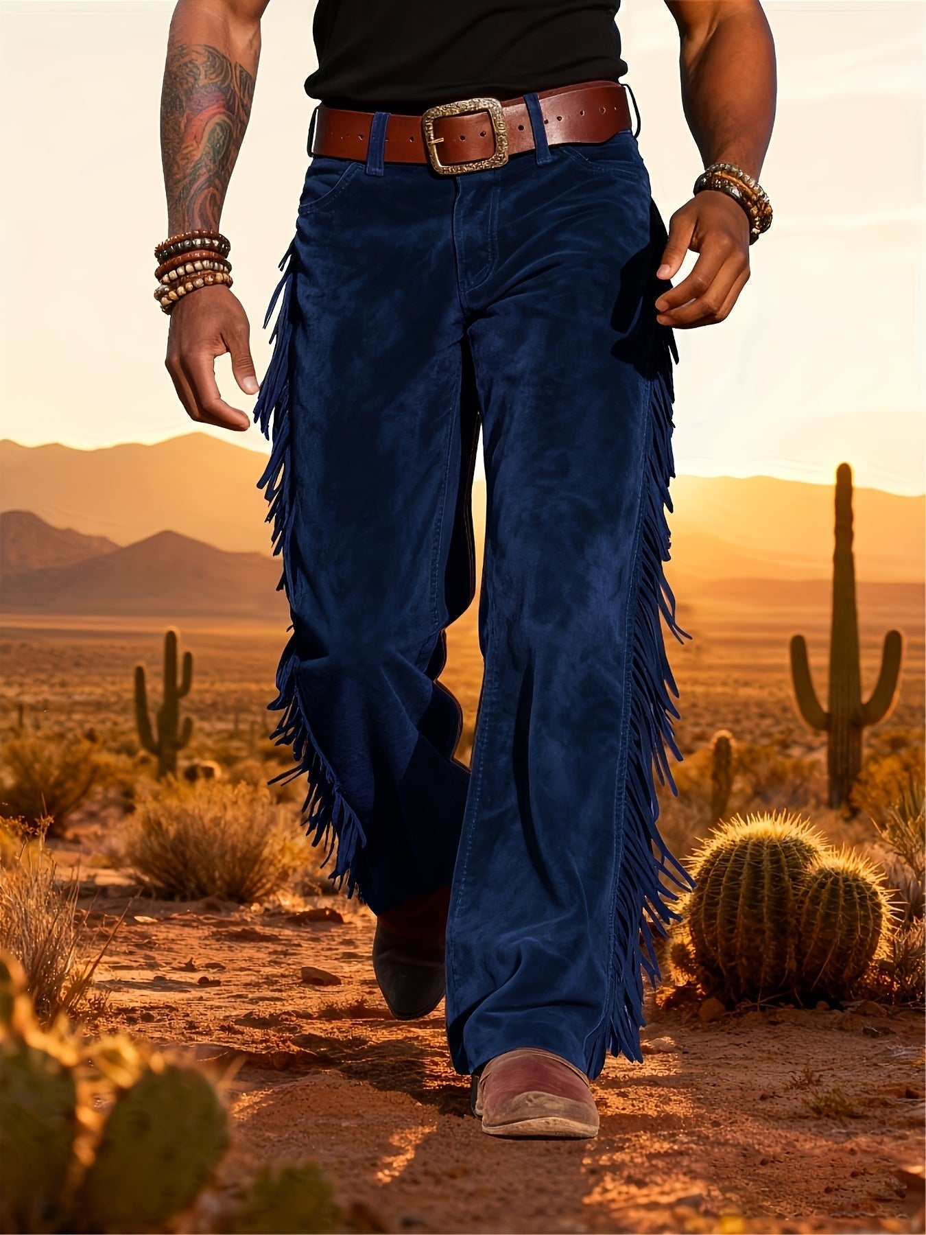 Altan - Pantalones casuales retro con flecos
