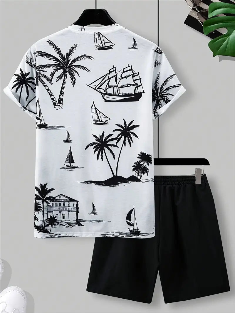 Barea | Conjunto Camiseta Tropical Y Shorts