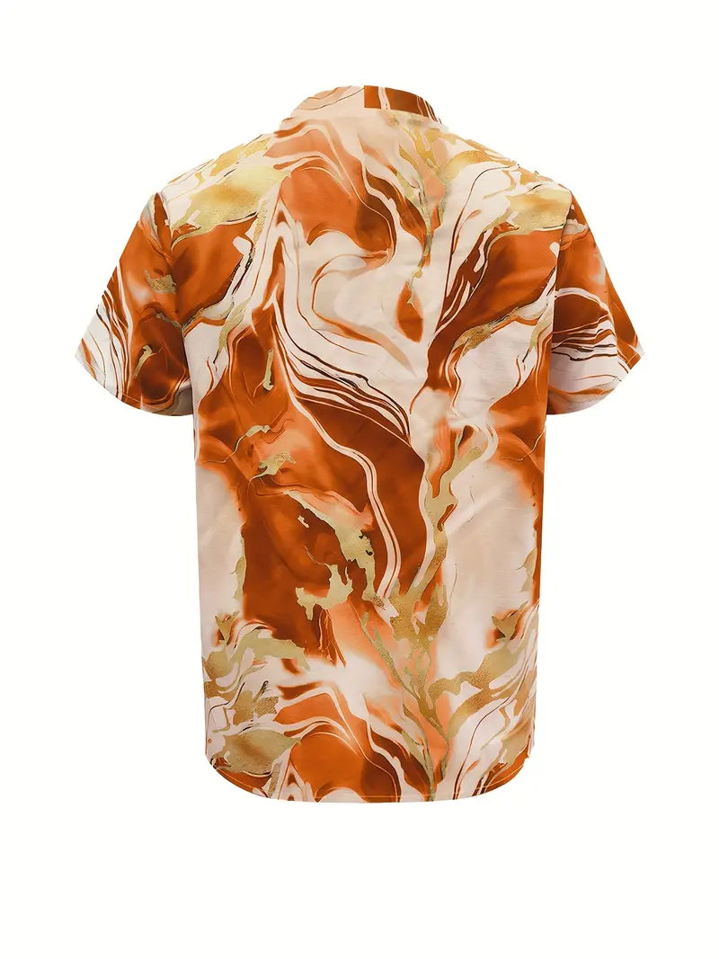 Maroula - Blusa de manga corta con estampado de mármol