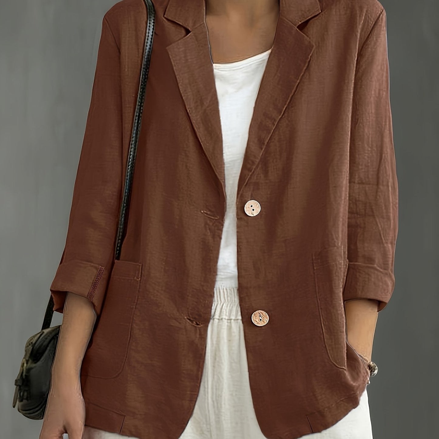 Jayde | Chaqueta Blazer Con Mangas Remangadas Y Bolsillos