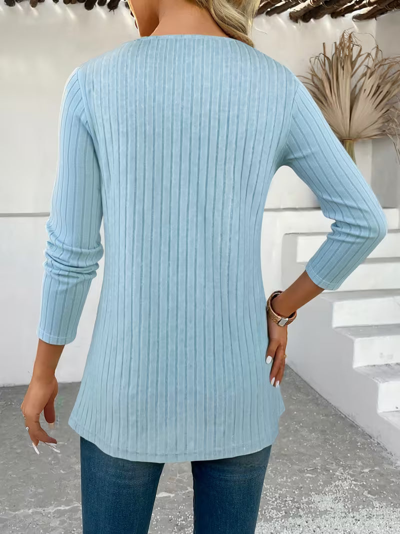 Florilitha | Top de Manga Larga con Botones Decorativos
