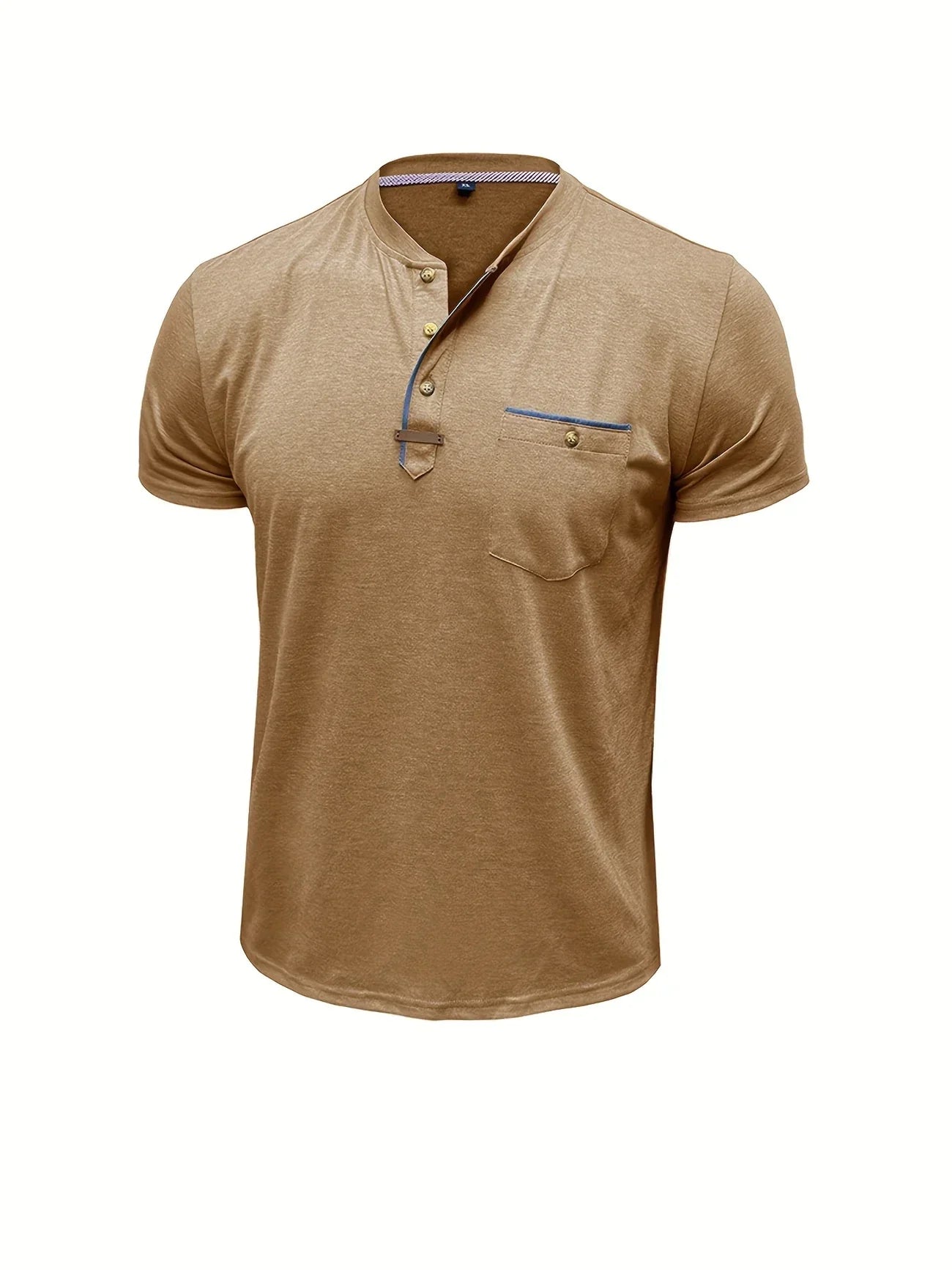 Saxon | Camiseta Henley de Manga Corta con Bolsillo