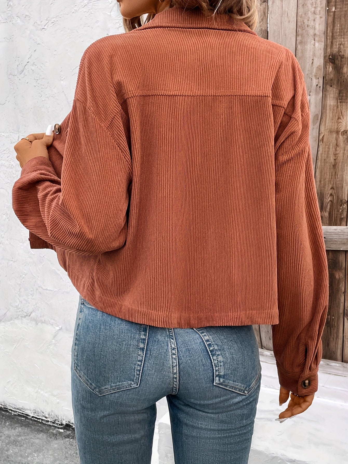 Nichola | Chaqueta De Pana De Manga Larga Con Botones
