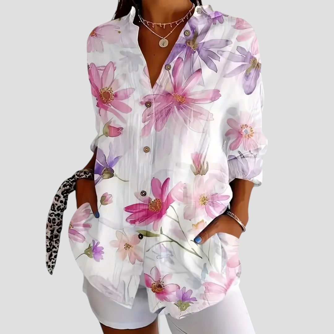 Mayla | Blusa Con Estampado Floral Y Cierre Frontal Con Botones