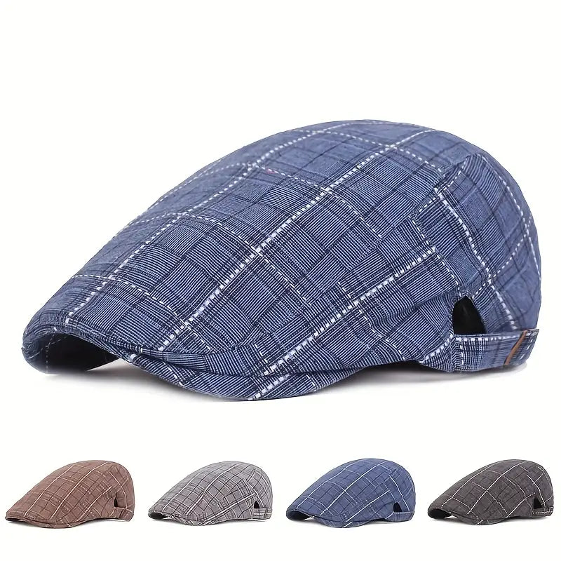 Checklyn | Gorra Plana a Cuadros Estilo Informal