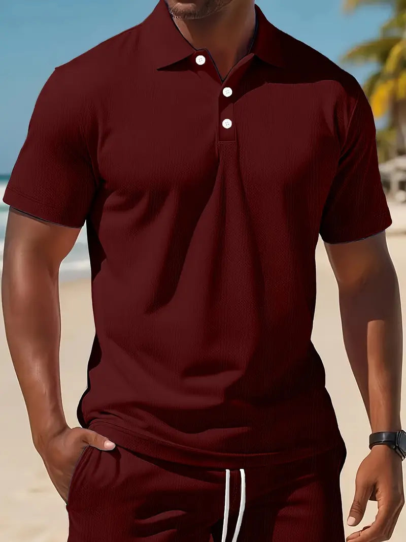 Kelvin | Conjunto De Polo Y Pantalones Cortos Con Textura