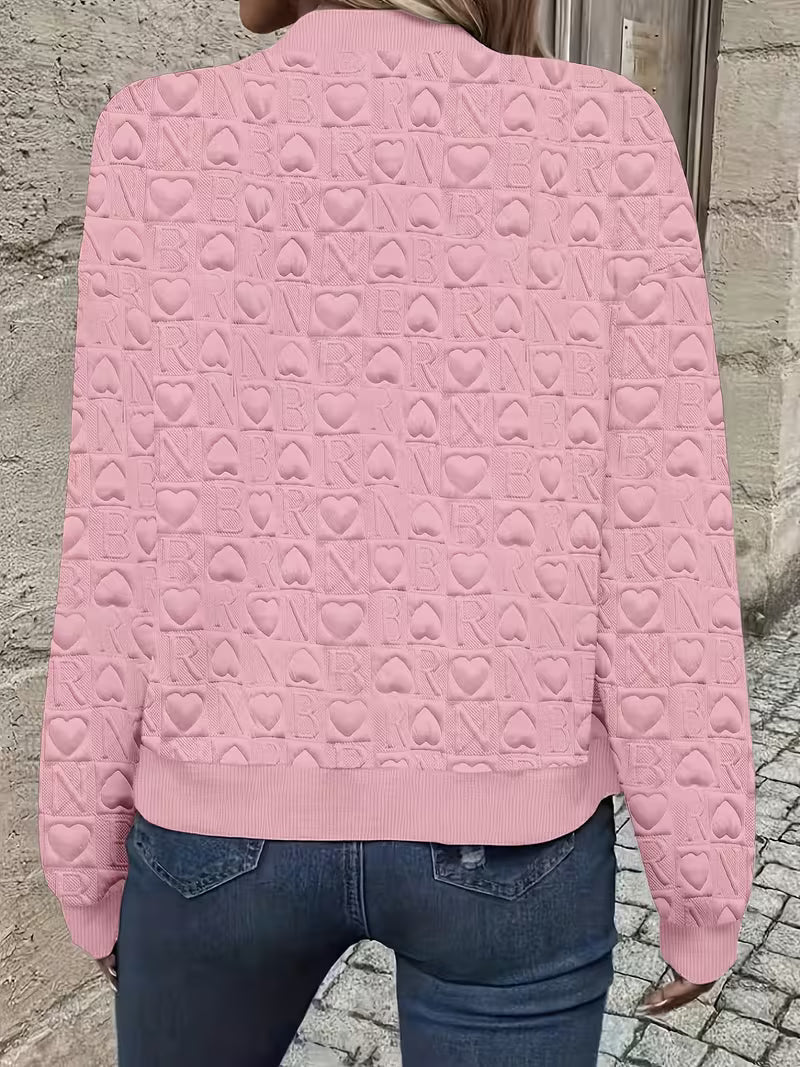 Mileisine | Chaqueta con Cremallera y Diseño de Corazón