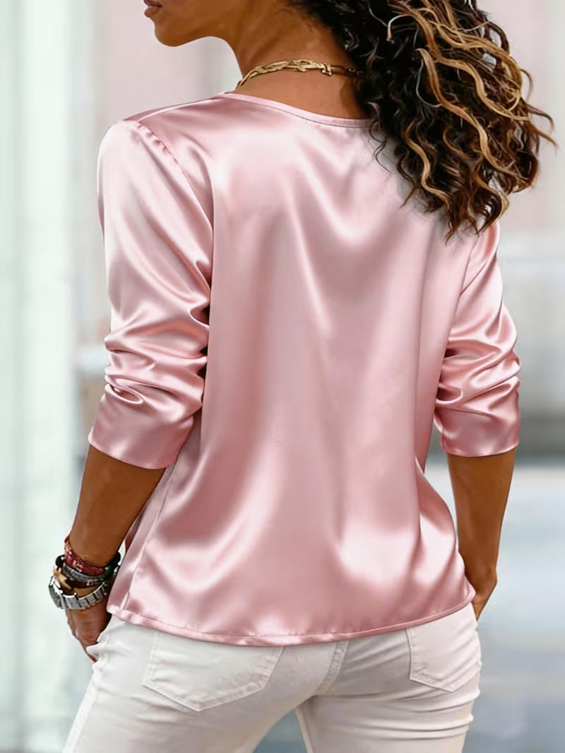 Avelea | Blusa de satén con escote cuadrado