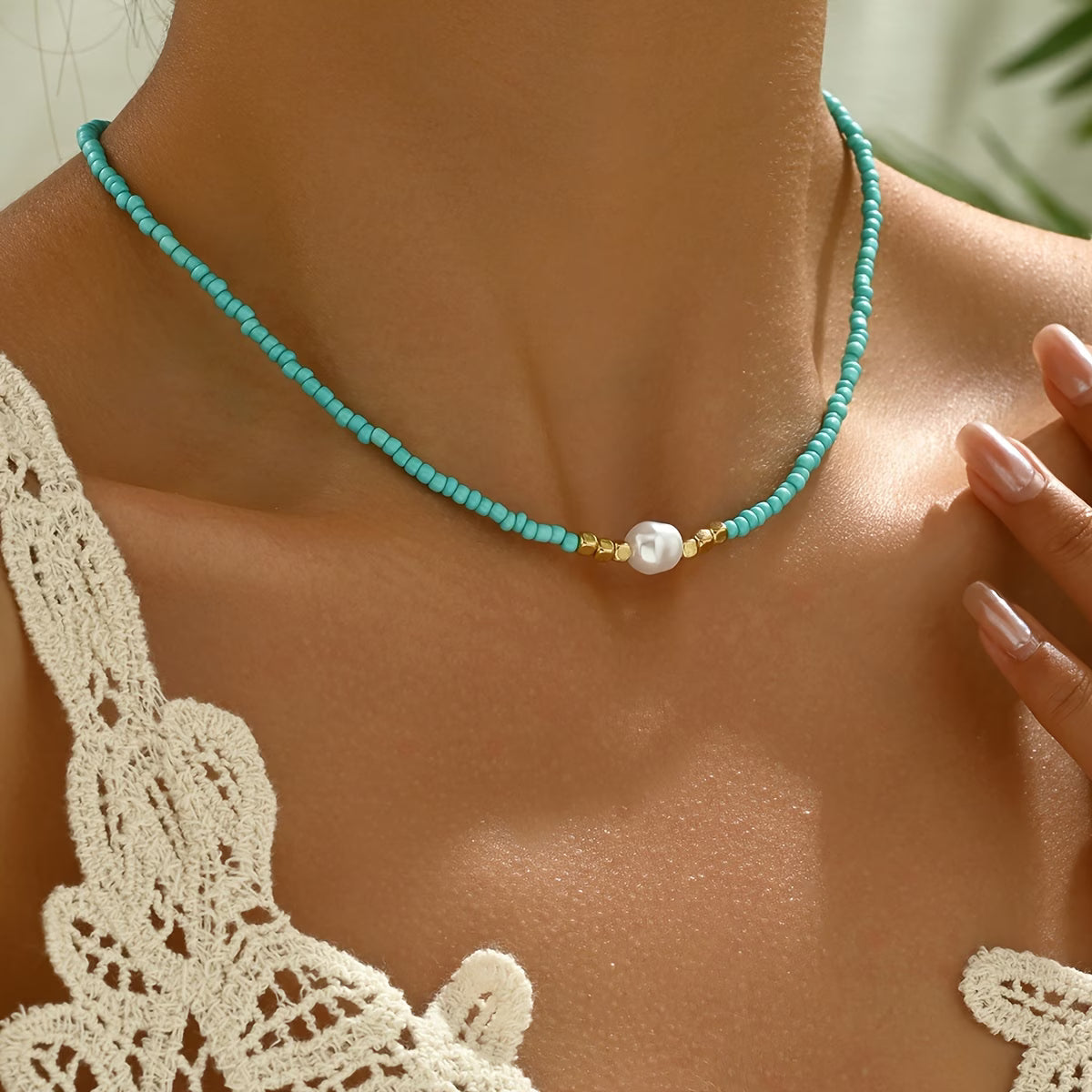 Araya | Ollar Gargantilla Con Detalles De Perlas Y Cuentas