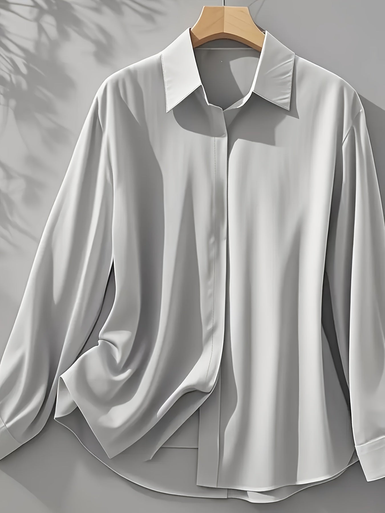 Elenochka - Blusa de Manga Larga Con Botones en la Parte Delantera