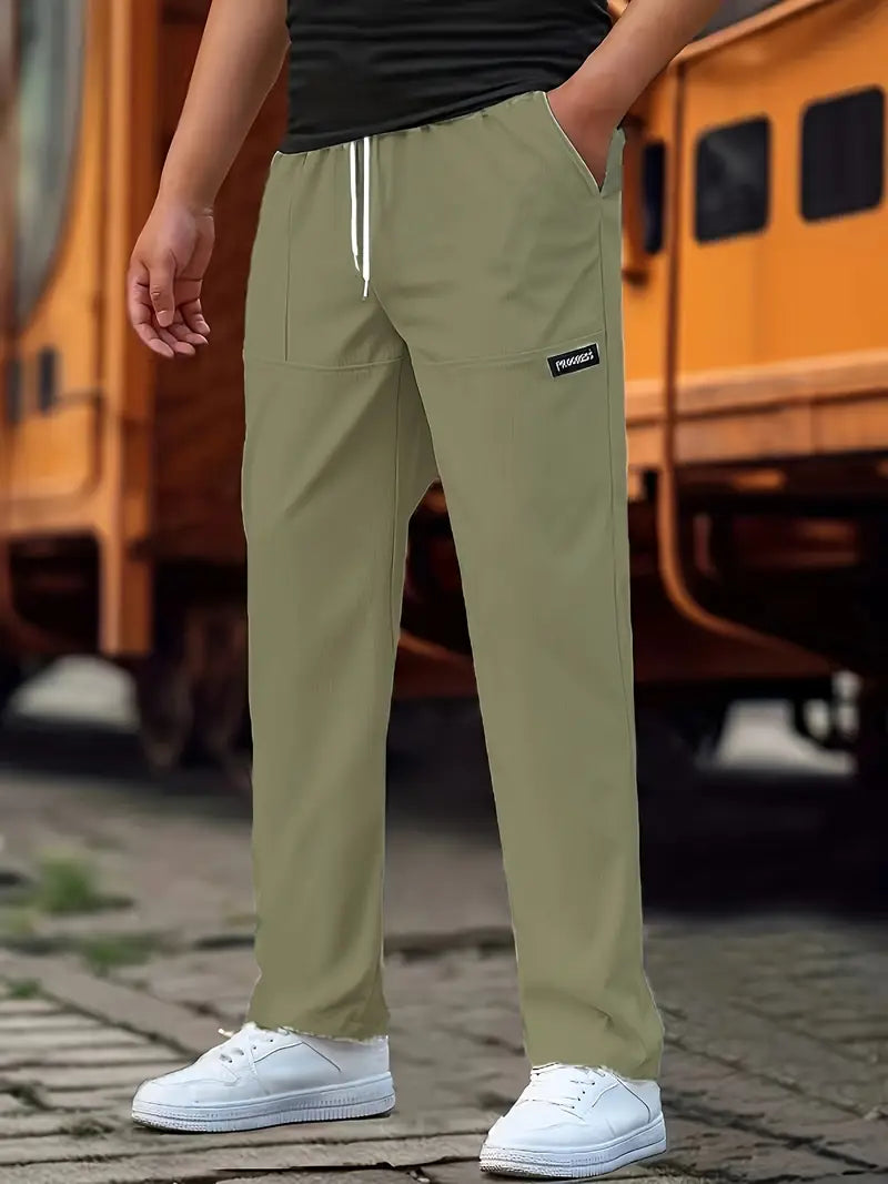 Travys | Pantalones Jogger Rectos Con Cordón y Bolsillos