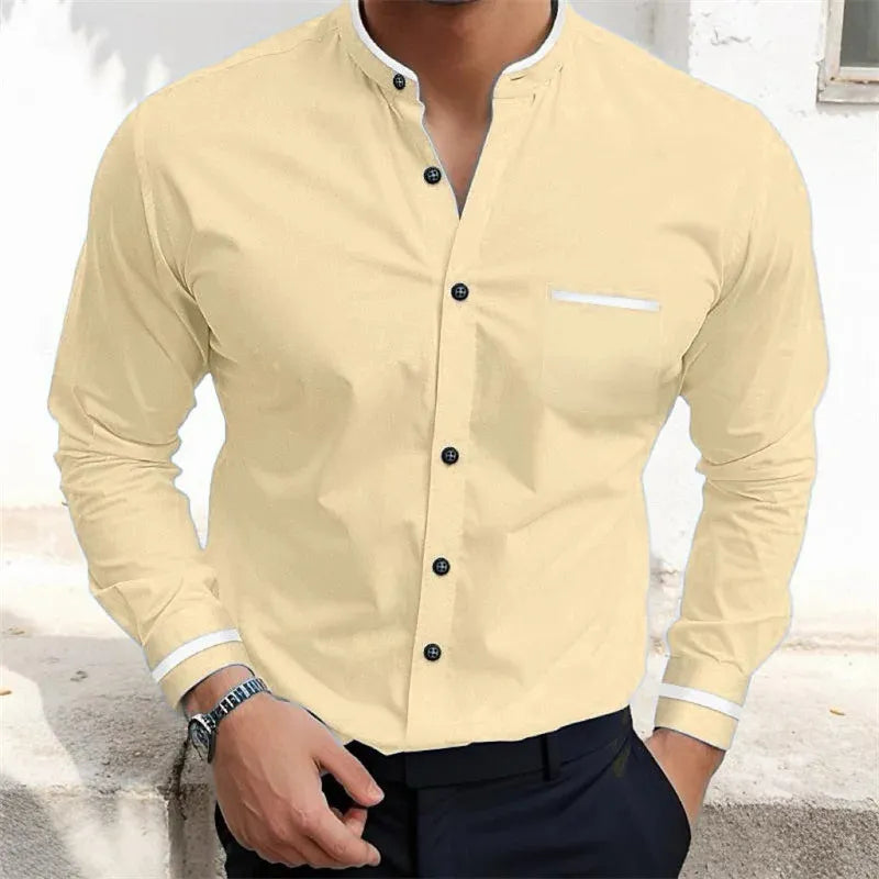 Askar |  Camisa De Manga Larga Con Cuello Grandad