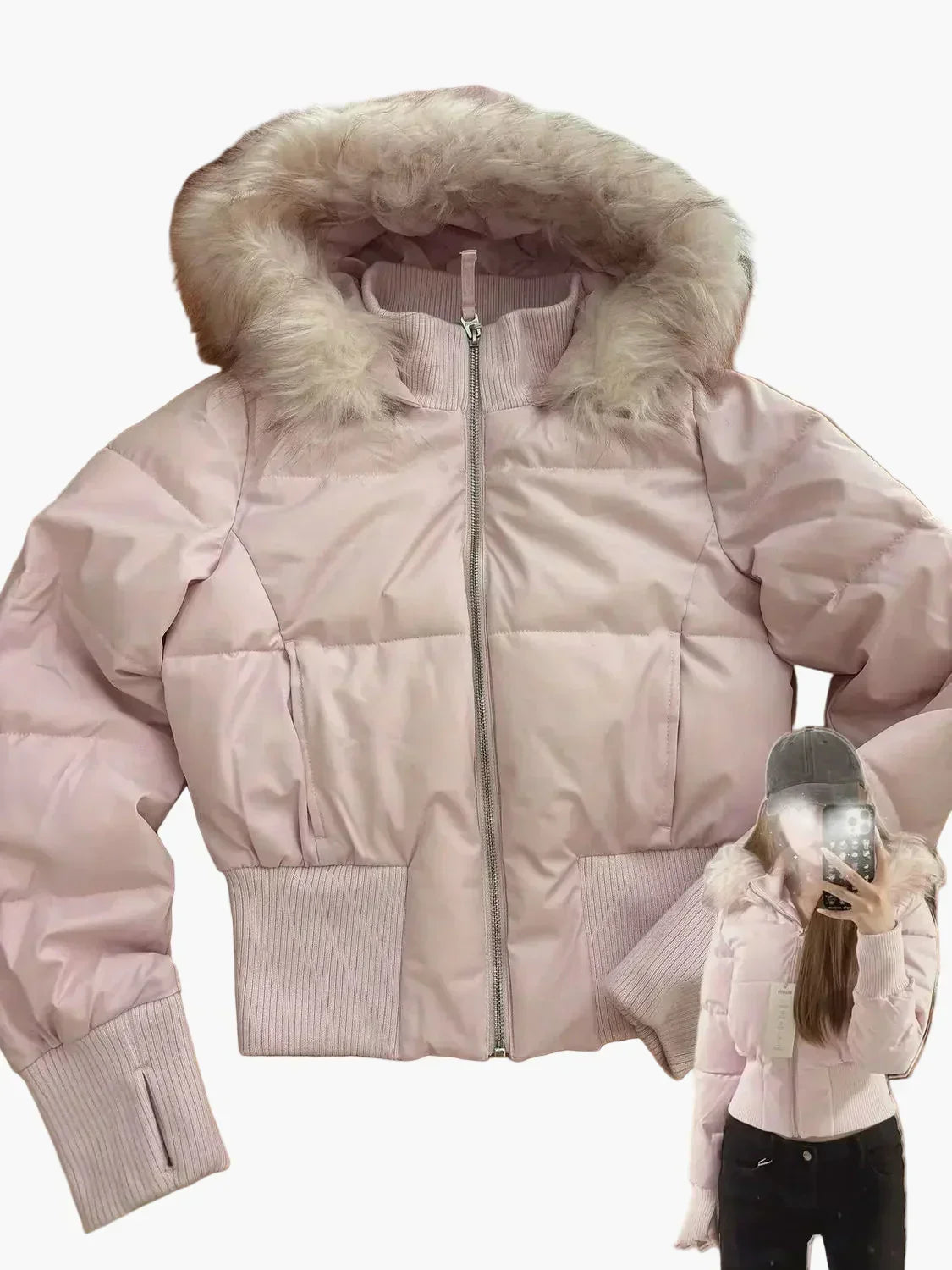 Lucroretta | Chaqueta Puffer Corta con Capucha y Cierre