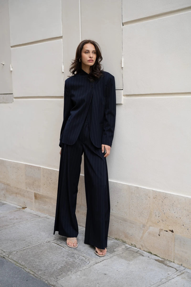 Aida | Blazer Estructurado con Rayas Verticales