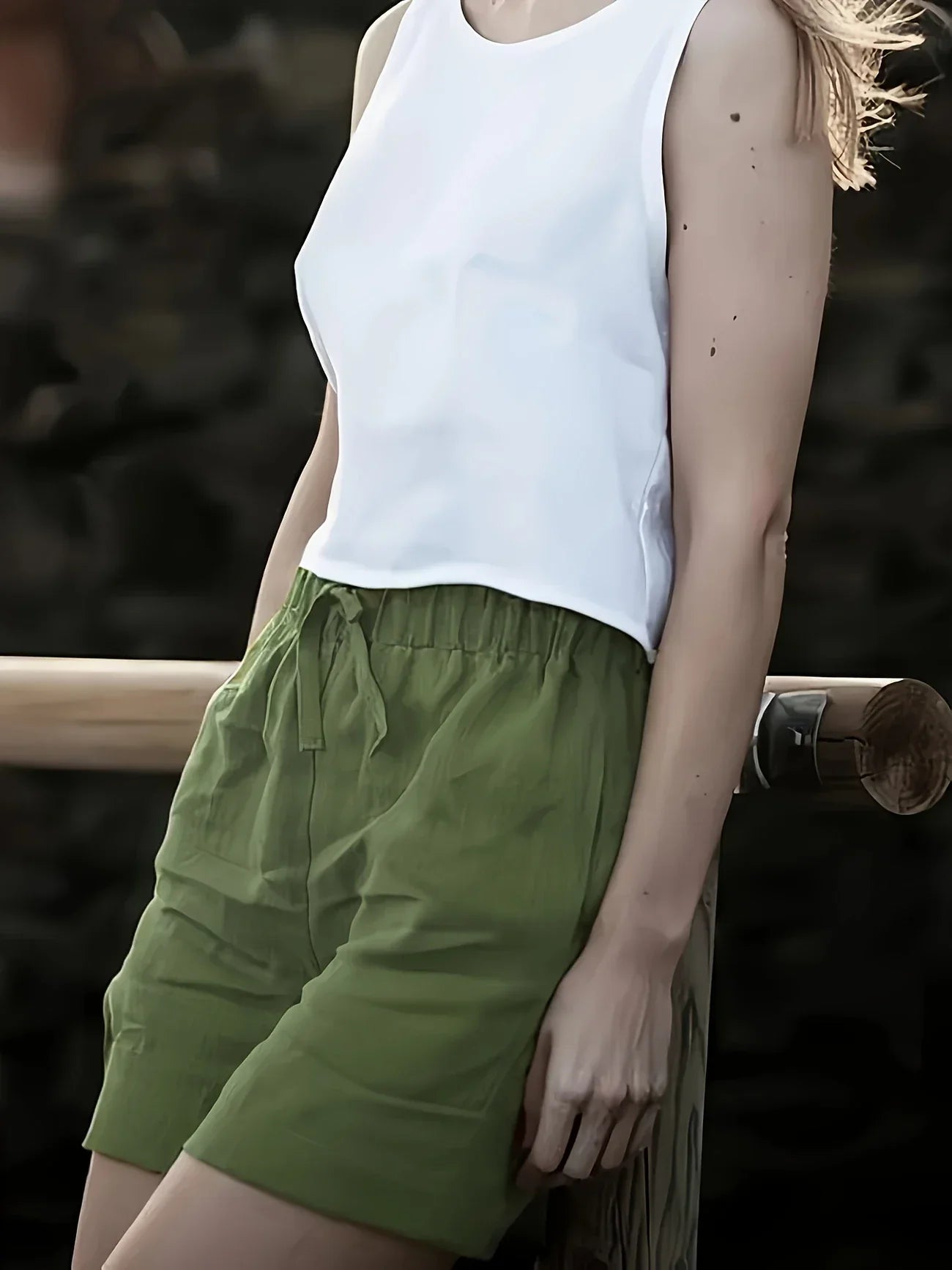 Niamh | Pantalones Cortos de Verano Informales Con Cordón y Bolsillos