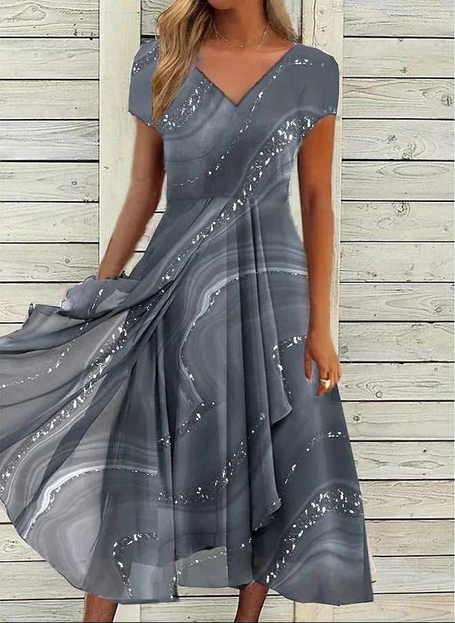 Ayana | Vestido Midi Fluido con Escote en V
