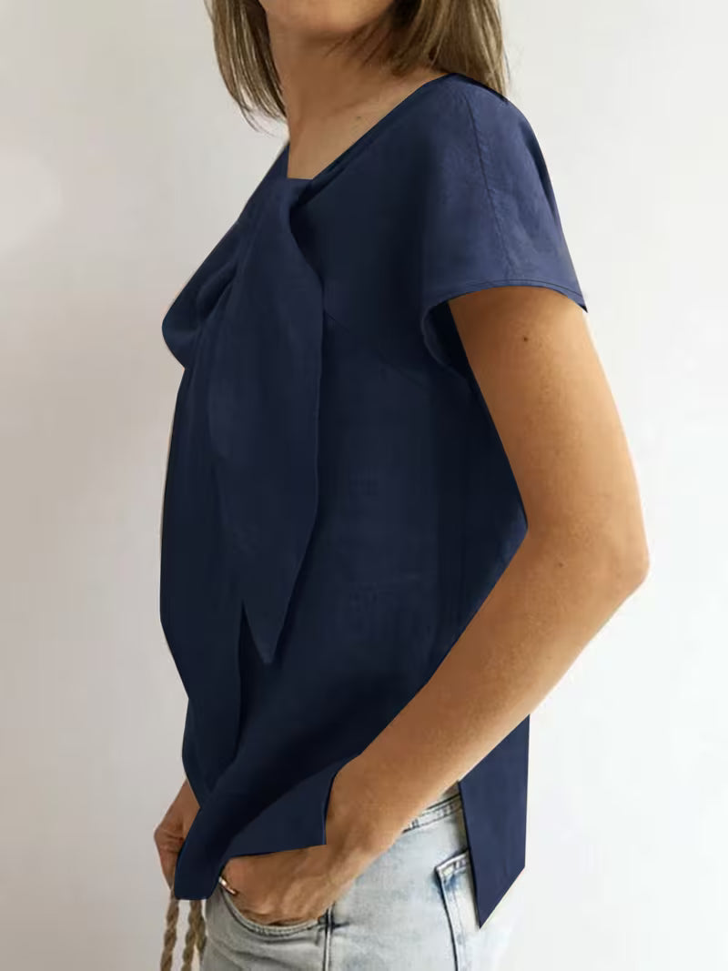 Jovea | Top con cuello atado y mangas cortas