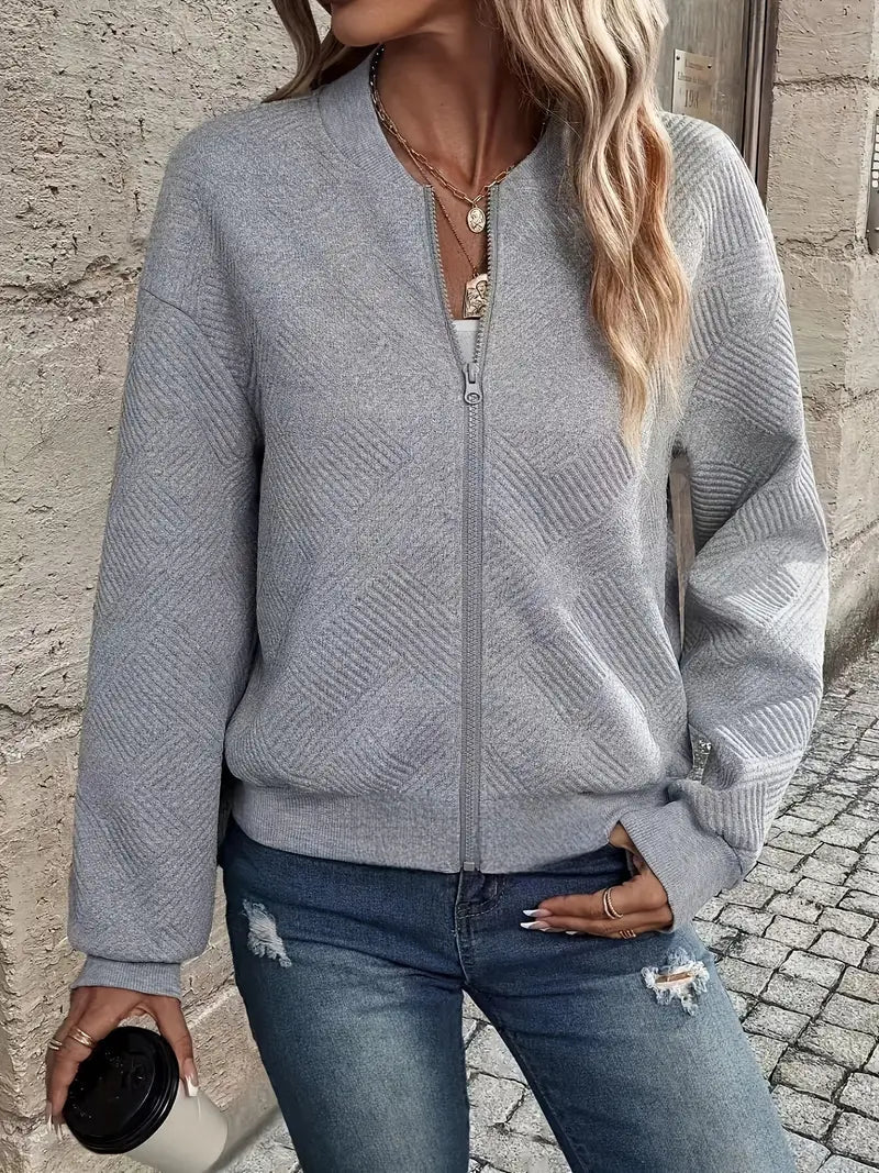 Juanita | Chaqueta De Manga Larga Con Cremallera Frontal Y Textura