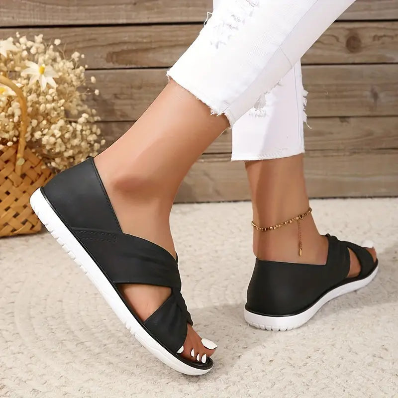 Lenja | Sandalias Abiertas Con Tiras Cruzadas
