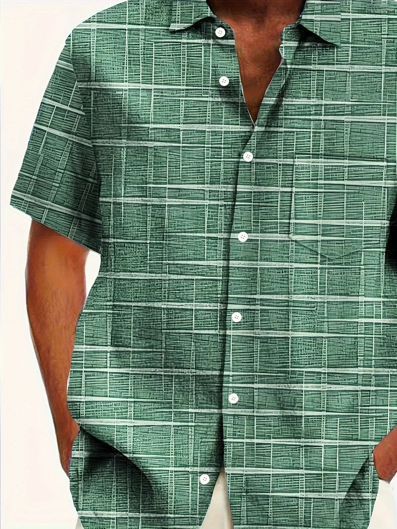 Haroyan | Camisa Hombre Manga Corta Patrón Cuadros