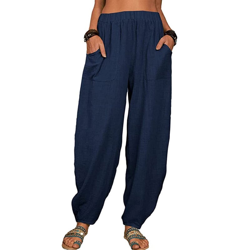 Zinzi | Pantalón Baggy Mujer Lino Bolsillos