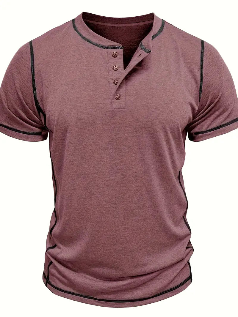 Orazio | Camiseta De Manga Corta Con Cuello Henley