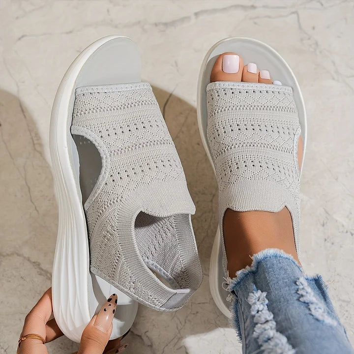 Deborish - Sandalias de Plataforma Sin Cordones de Punto