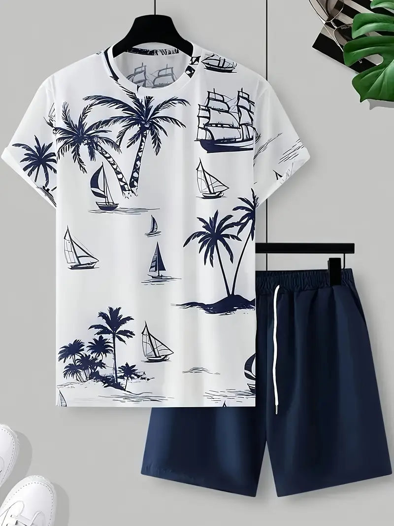 Barea | Conjunto Camiseta Tropical Y Shorts