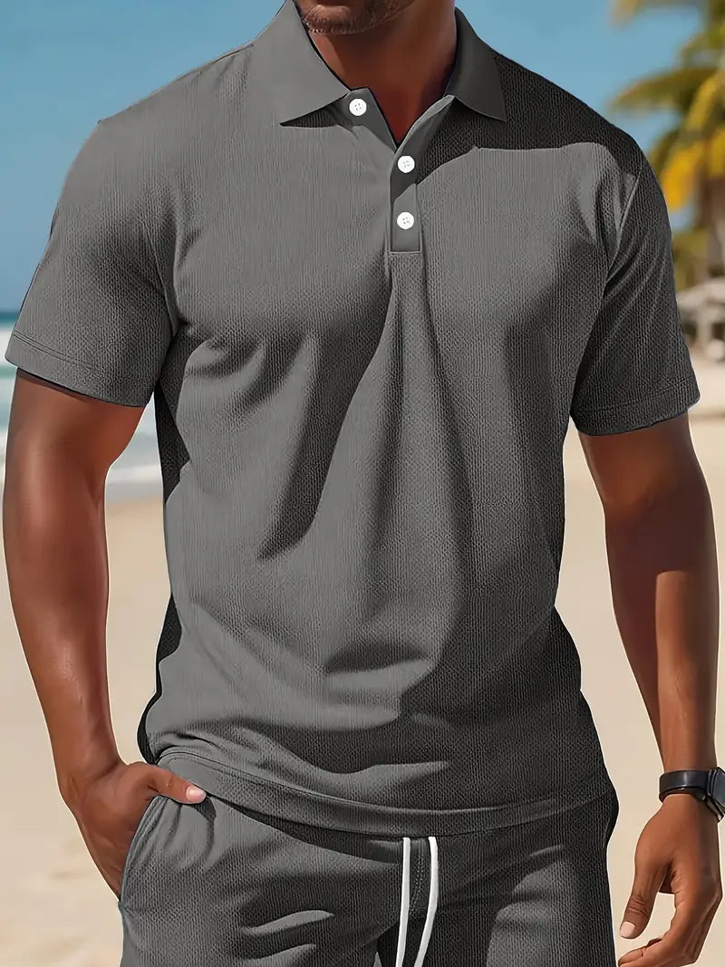Kelvin | Conjunto De Polo Y Pantalones Cortos Con Textura
