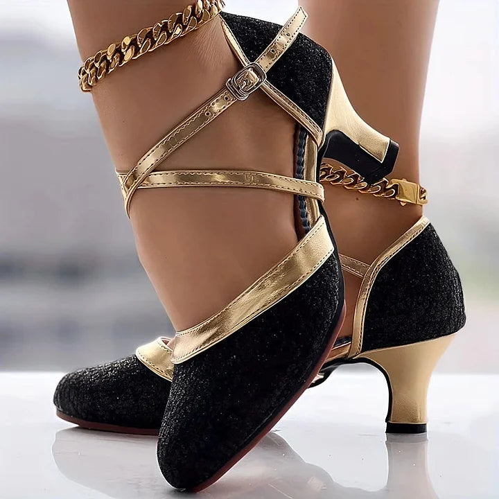 Taleia | Zapatos De Tacón Bajo Con Puntera Puntiaguda Y Correa Con Hebilla