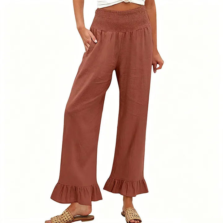 Moriom | Pantalón Holgado Con Volante Bajo