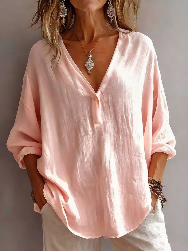 Melna- Blusa Holgada Con Cuello en V