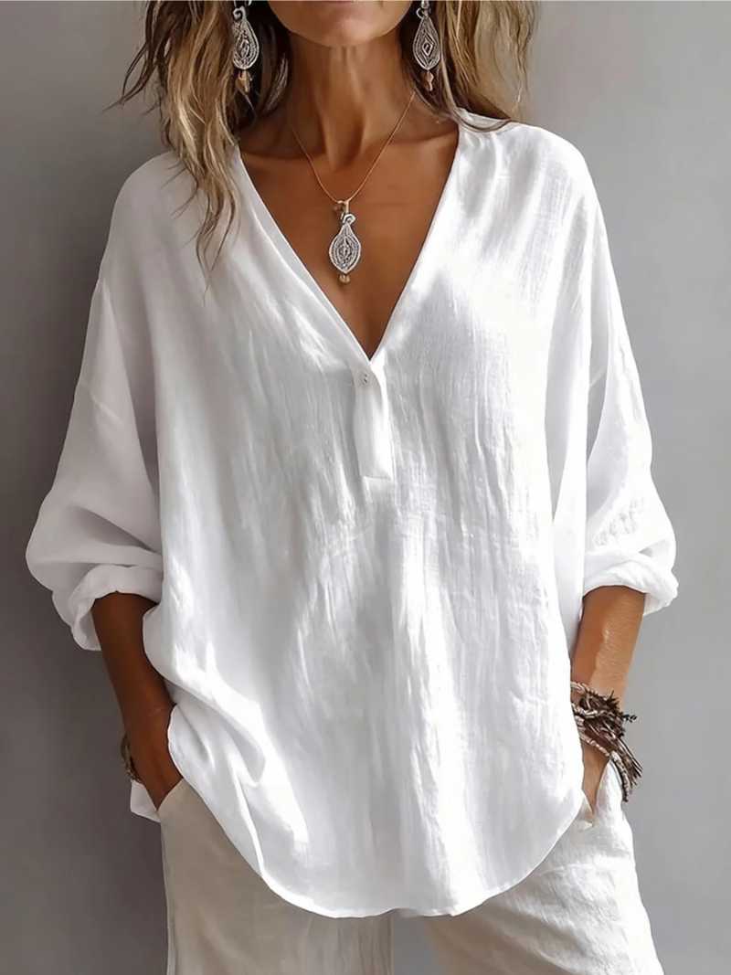 Melna- Blusa Holgada Con Cuello en V