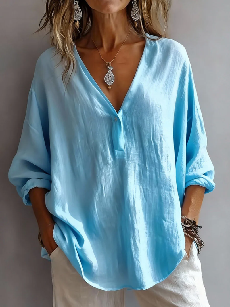 Melna- Blusa Holgada Con Cuello en V