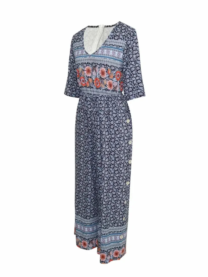 Nerina | Mono Floral De Pierna Ancha