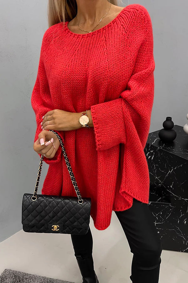 Nicoanessa | Poncho Draped con Cuello Redondo
