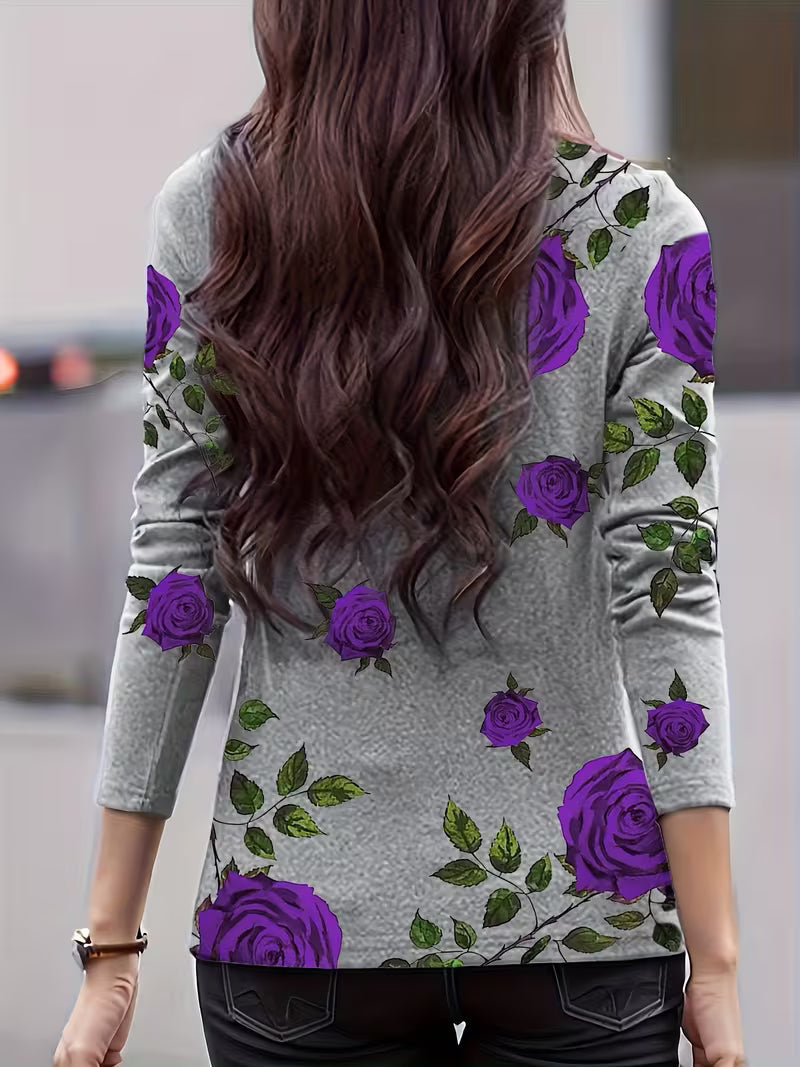 Gwenine | Top de Manga Larga con Estampado Floral