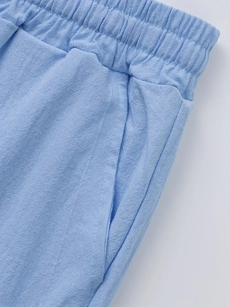 Babaev | Pantalones Anchos de Lino Con Cordón