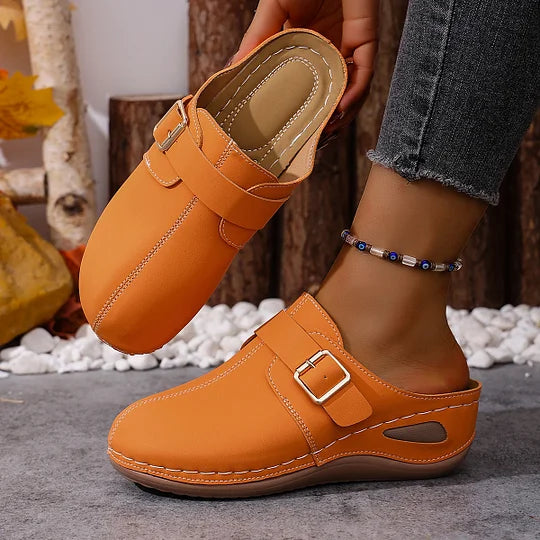 Latina - Mules con Hebilla Cuadrada Mujer