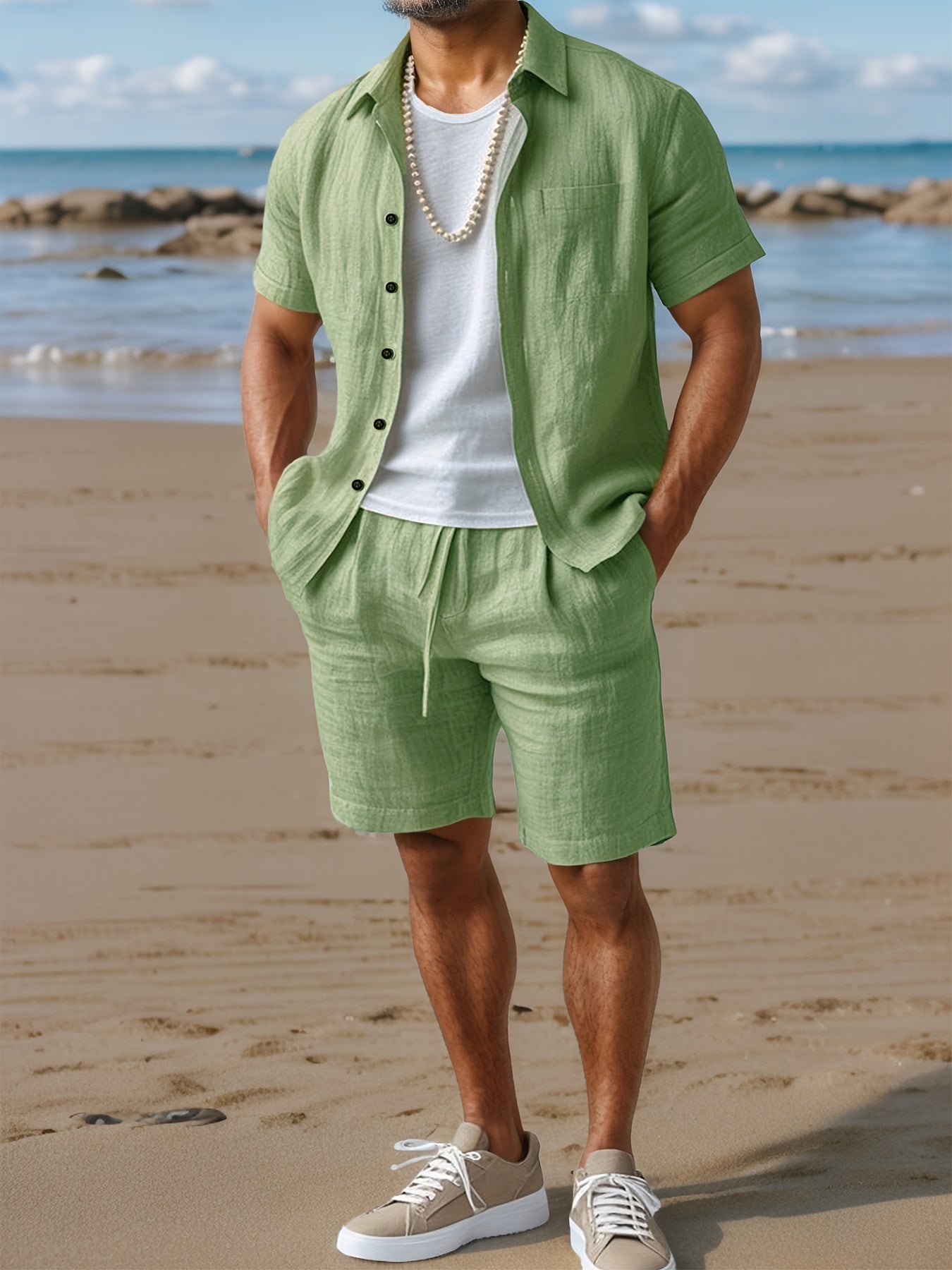Fillon | Conjunto de Camisa de Manga Corta Con Botones y Pantalones Cortos