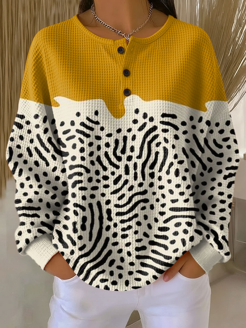 Willemijn | Jersey de Punto Gofrado Con Estampado Festivo