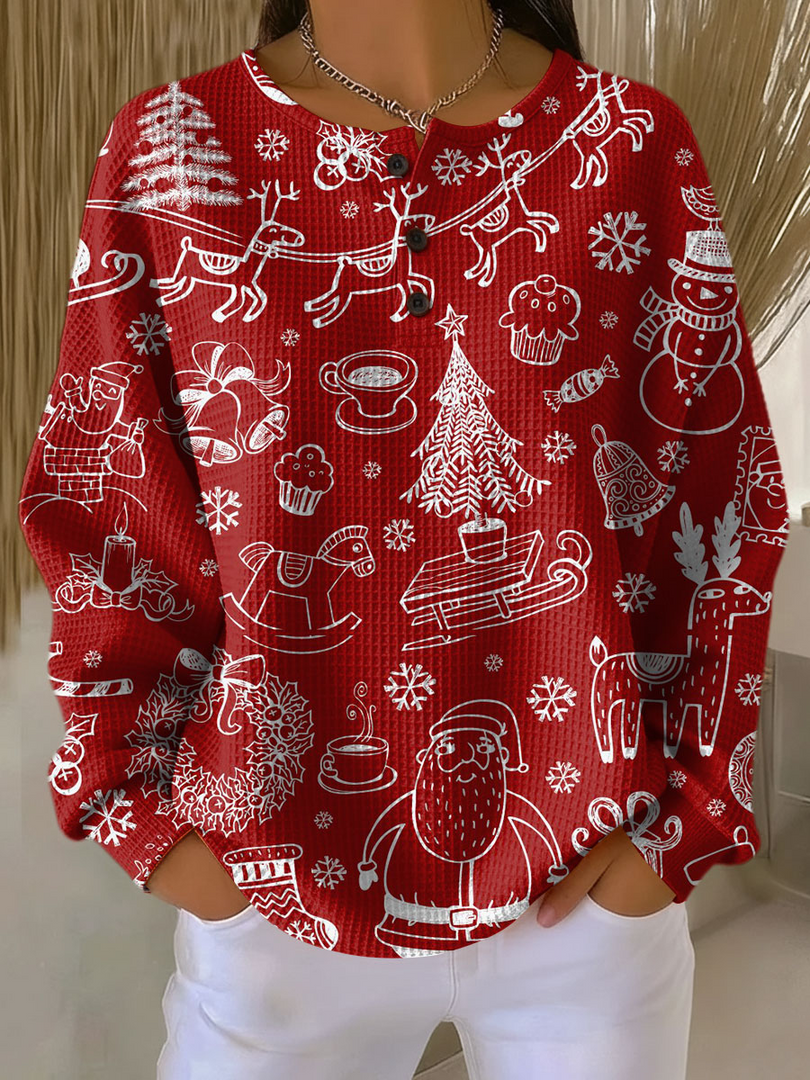 Willemijn | Jersey de Punto Gofrado Con Estampado Festivo